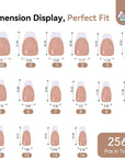 16 sizes of SAVILAND brown coffin french tip