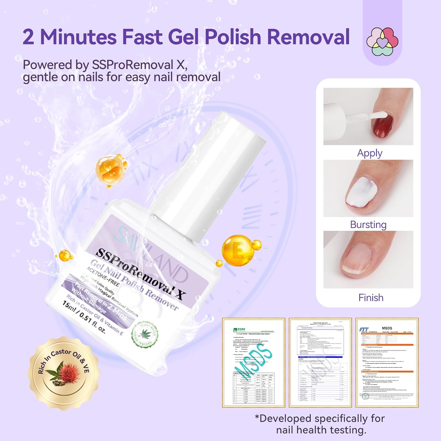 2 minutes gel nail removal without acetone