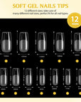 12 sizes gel nail tips of the gel nail kit