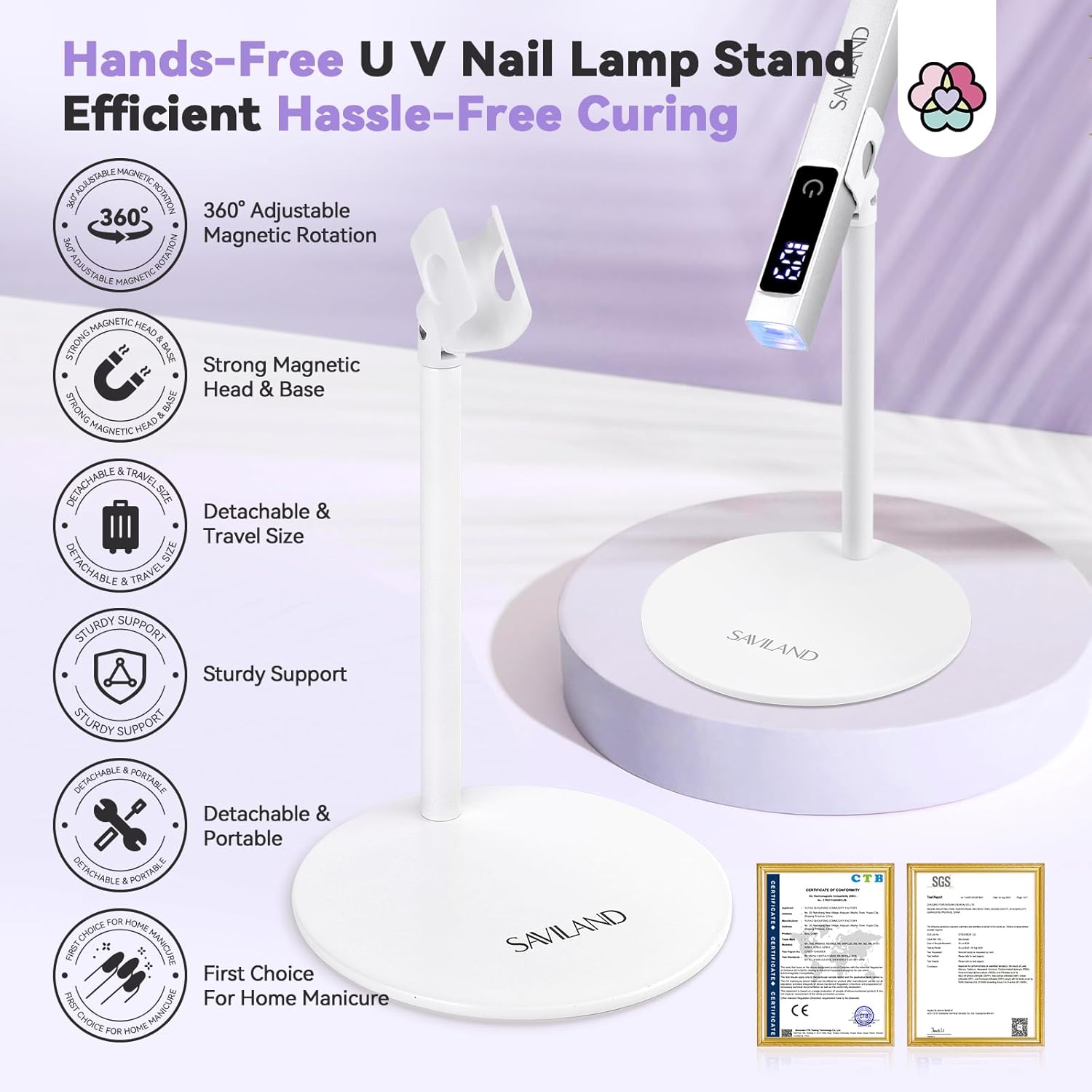 Hands Free LED UV Nail Lamp Stand
