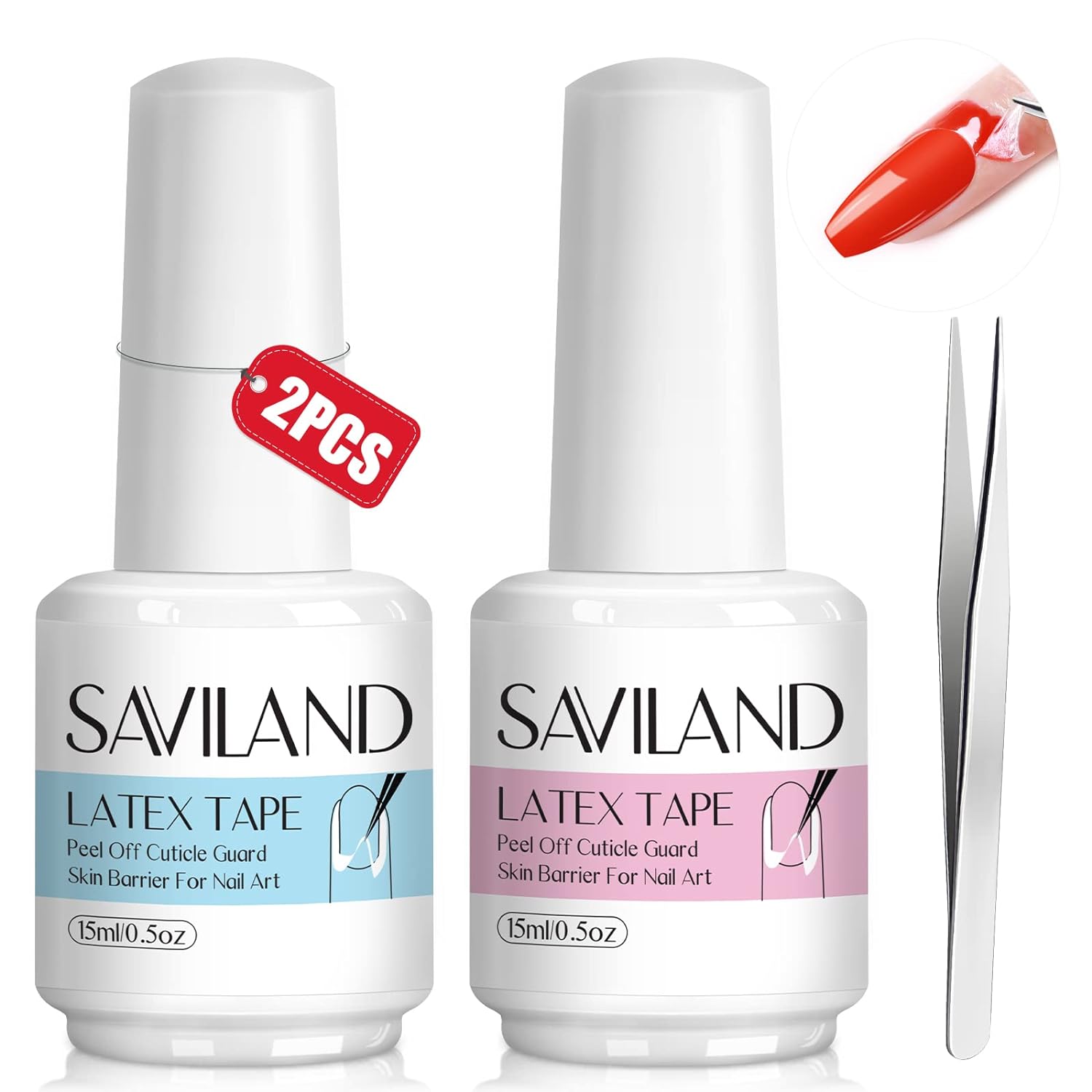 2PCS Liquid Nail Latex Peel Off with Tweezer