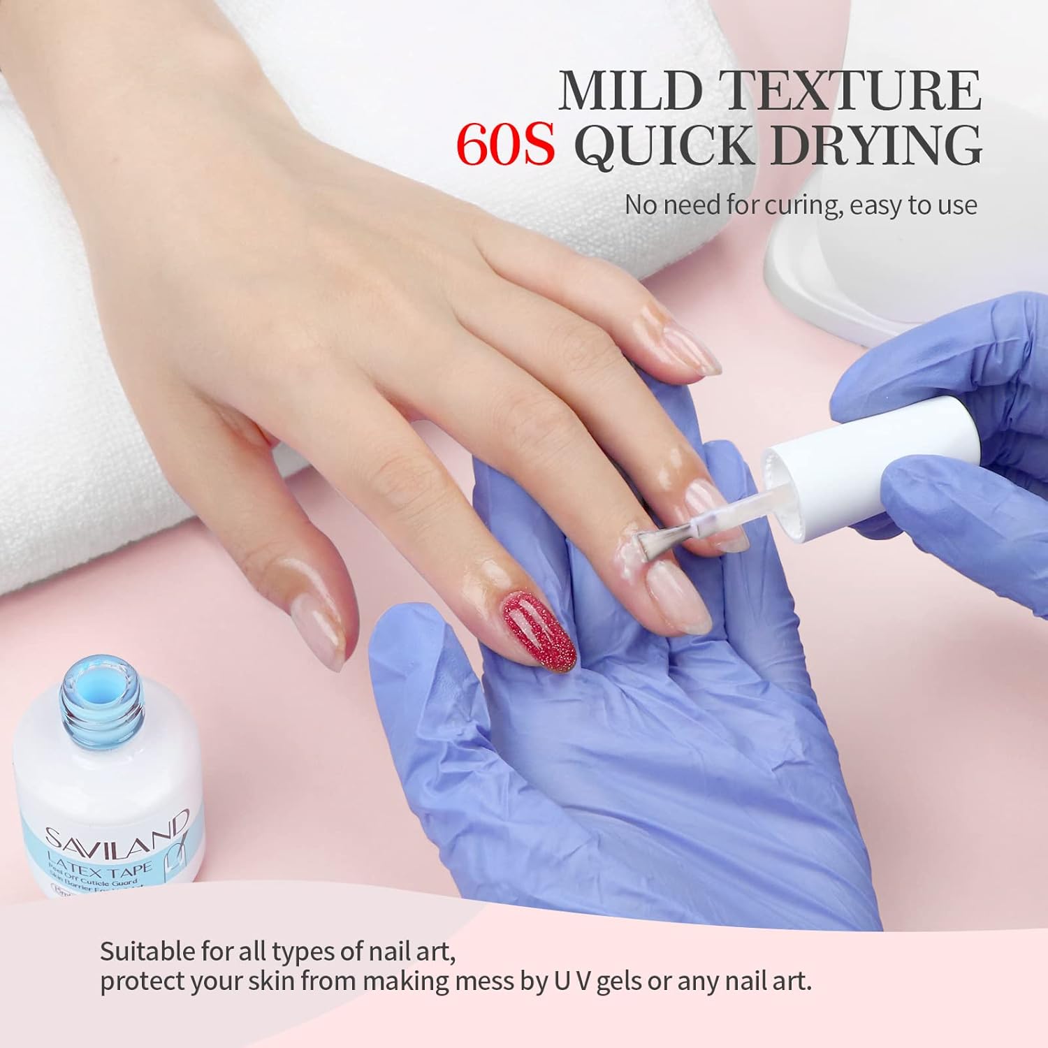 60s quick drying -Saviland nail latex peel off