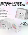 100pcs Saviland sticker nail forms