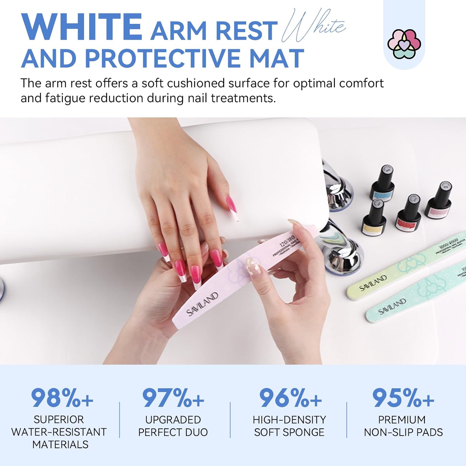 Pro Nail Support: White Arm Rest for Manicure