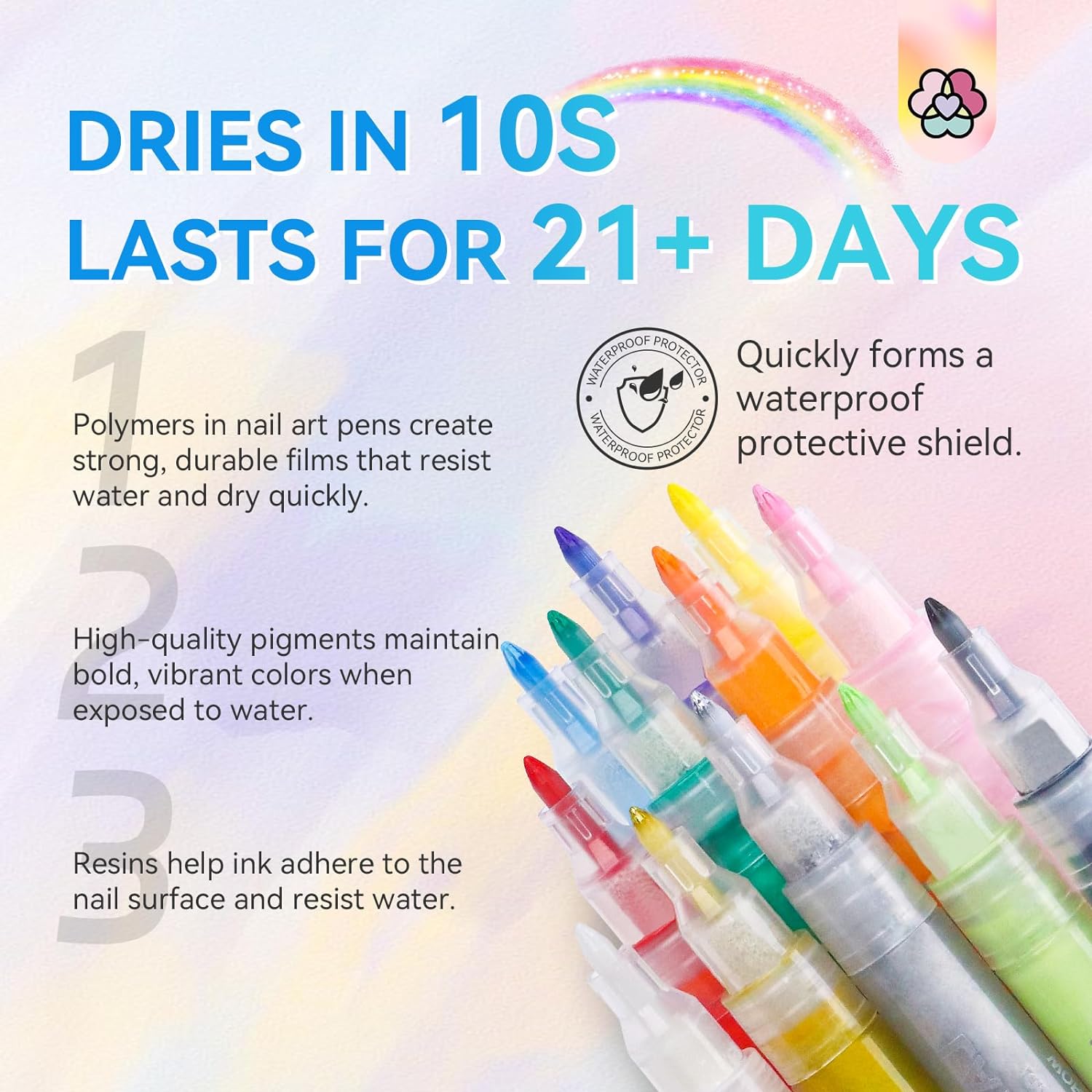 10s dry acrylic paint pens for nails
