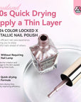 60s quick dry Saviland rose gold metallic nail polish