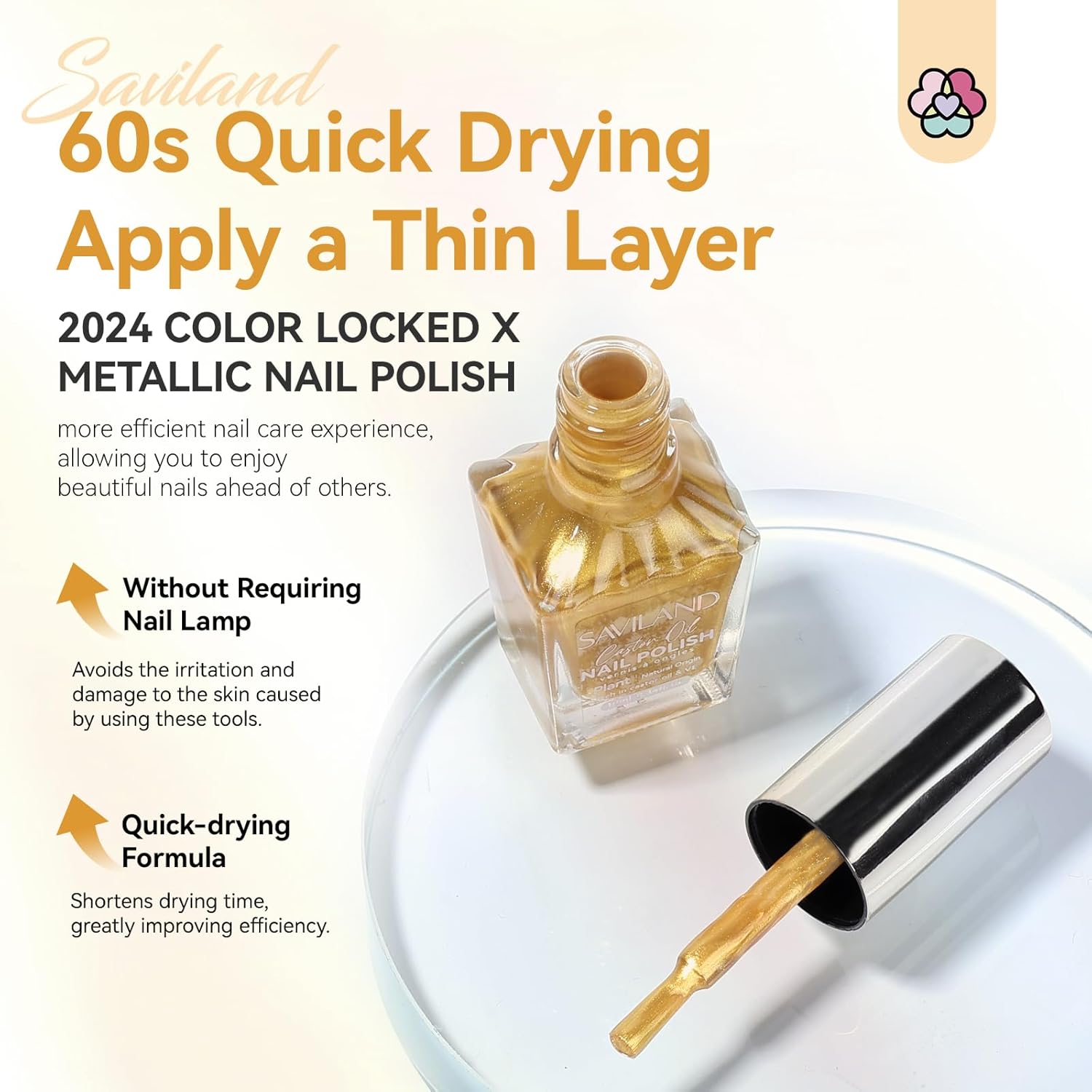 Gold Metallic Nail Polish | SAVILAND