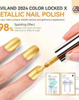 Saviland gold chrome nail art