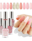 6 sheer nail polish colors set