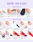 how to use the saviland nail glue gel kit