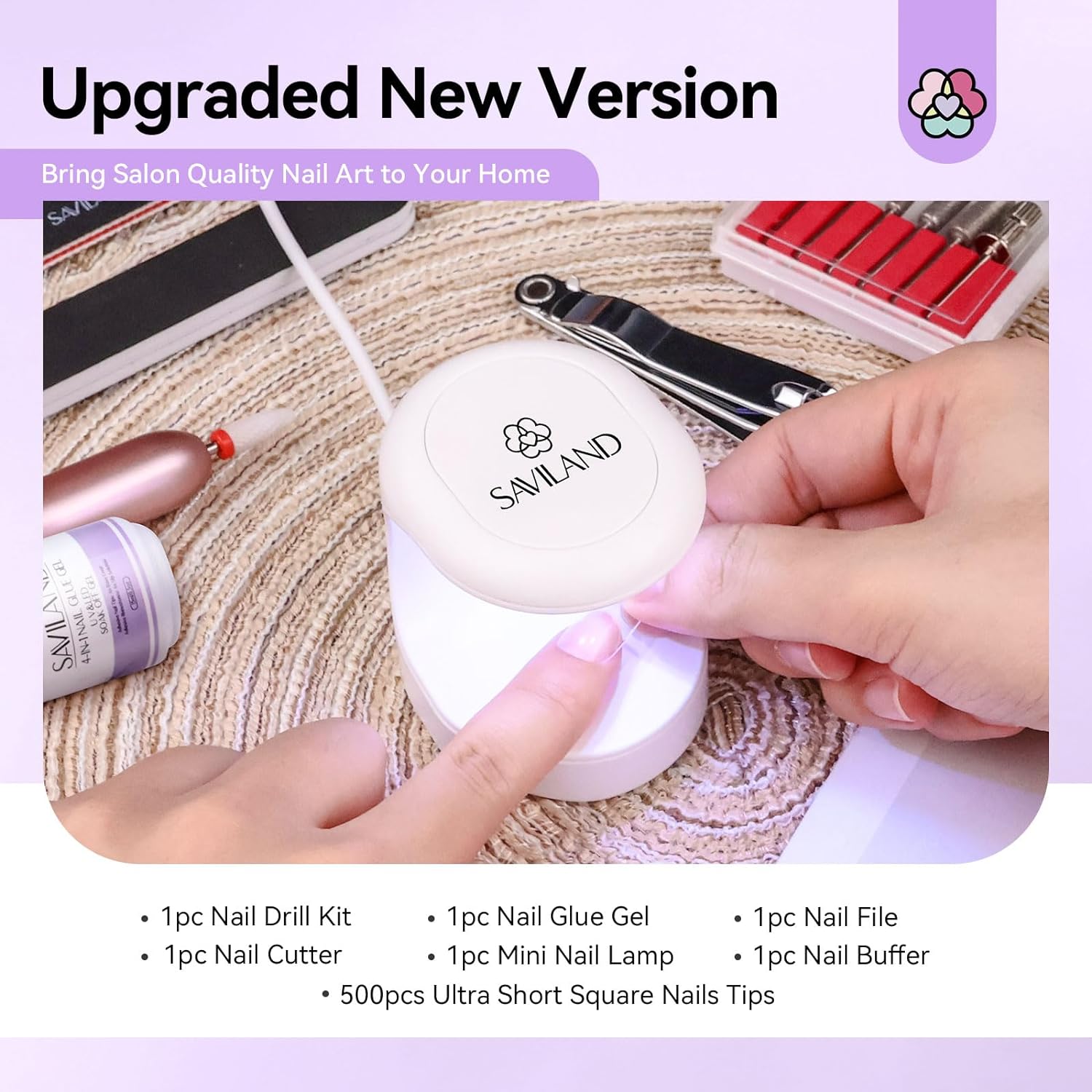 what's in the saviland nail tips and glue gel kit
