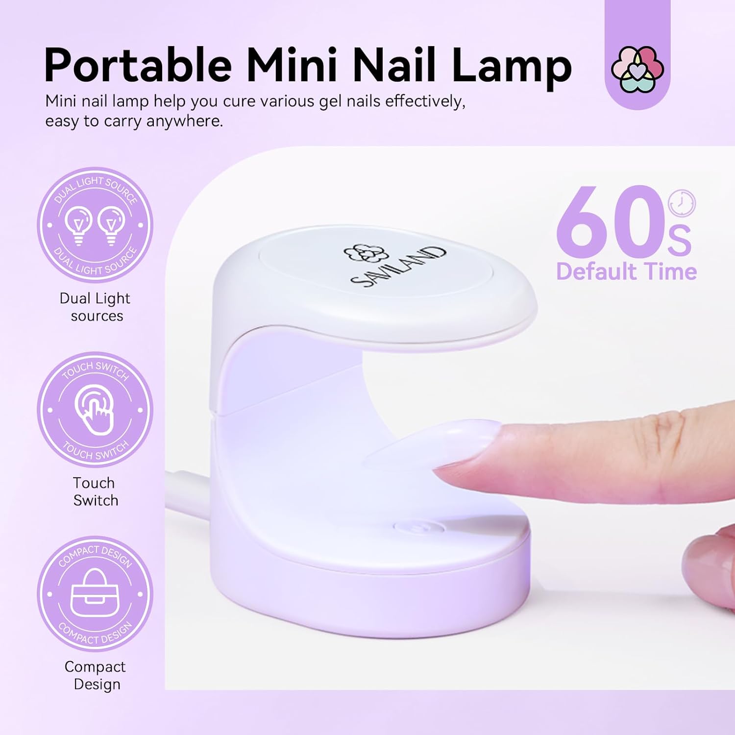 saviland nail tips and glue gel kit with lamp