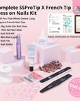 what's in the Pink and White Ombre French Press On Nails Kit