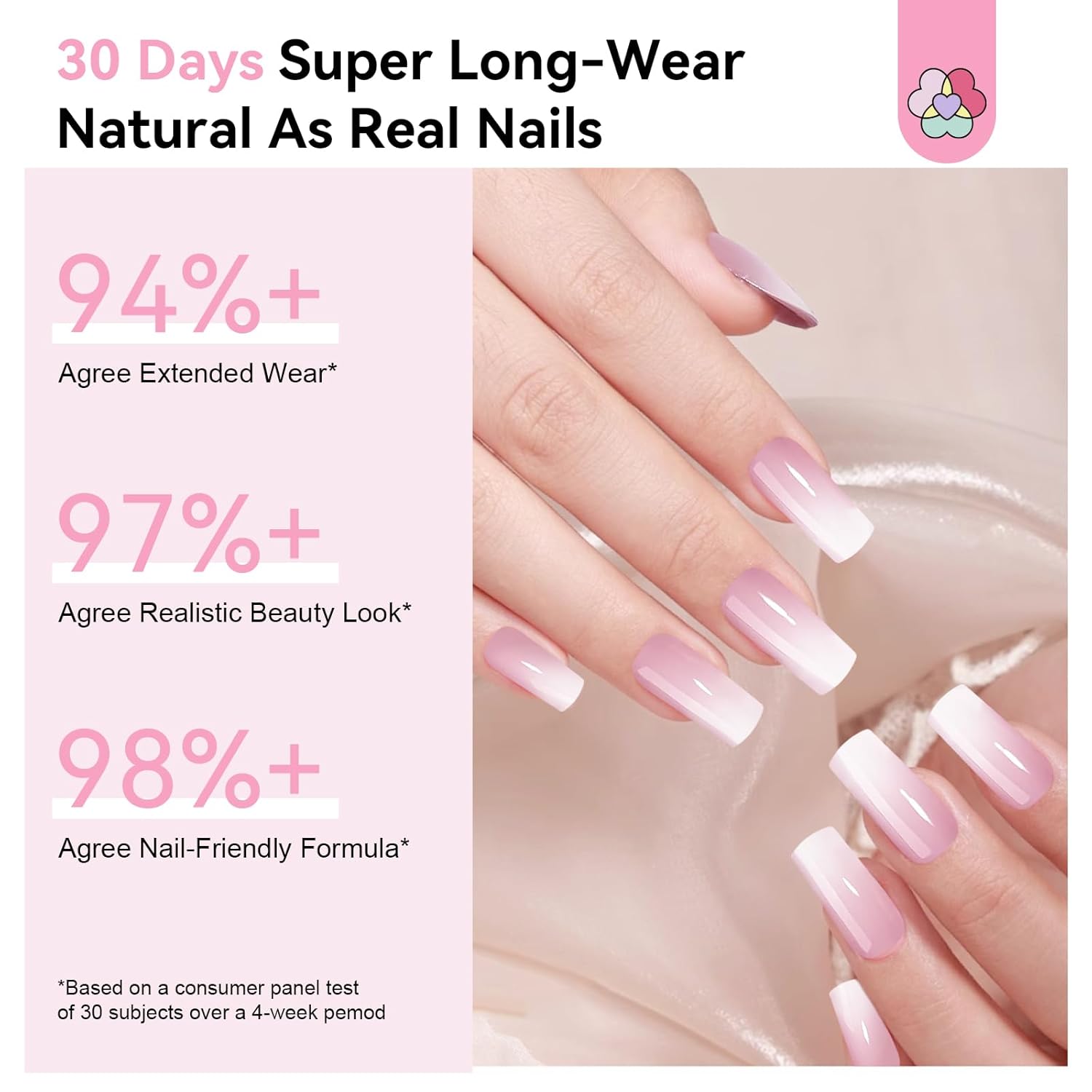 Ombre Press-On Nail Kit with Drill &amp; UV Lamp