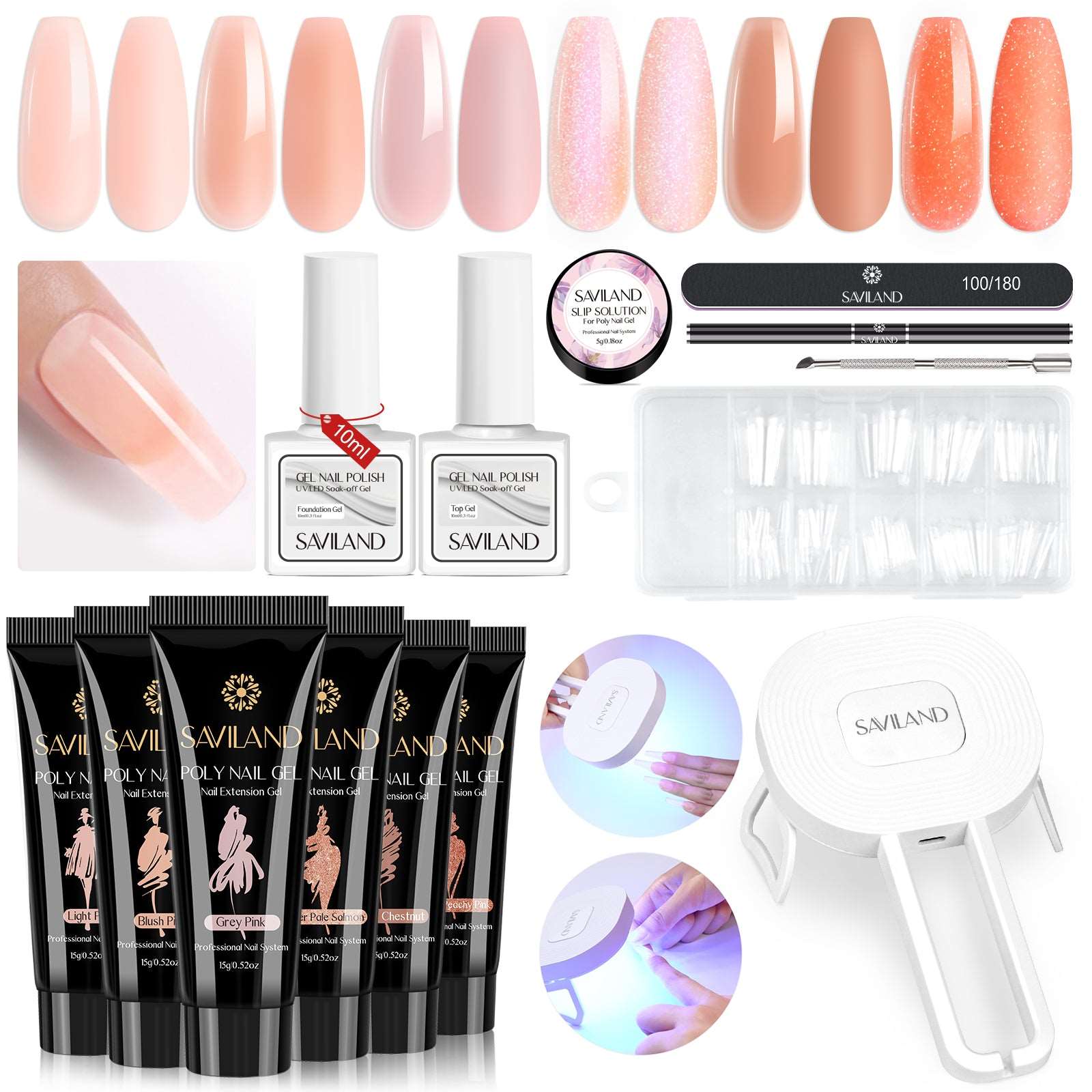 All-In-One Poly Nail Gel With Lamp Nail Kit for Beginners