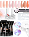 All-In-One Poly Nail Gel With Lamp Nail Kit for Beginners