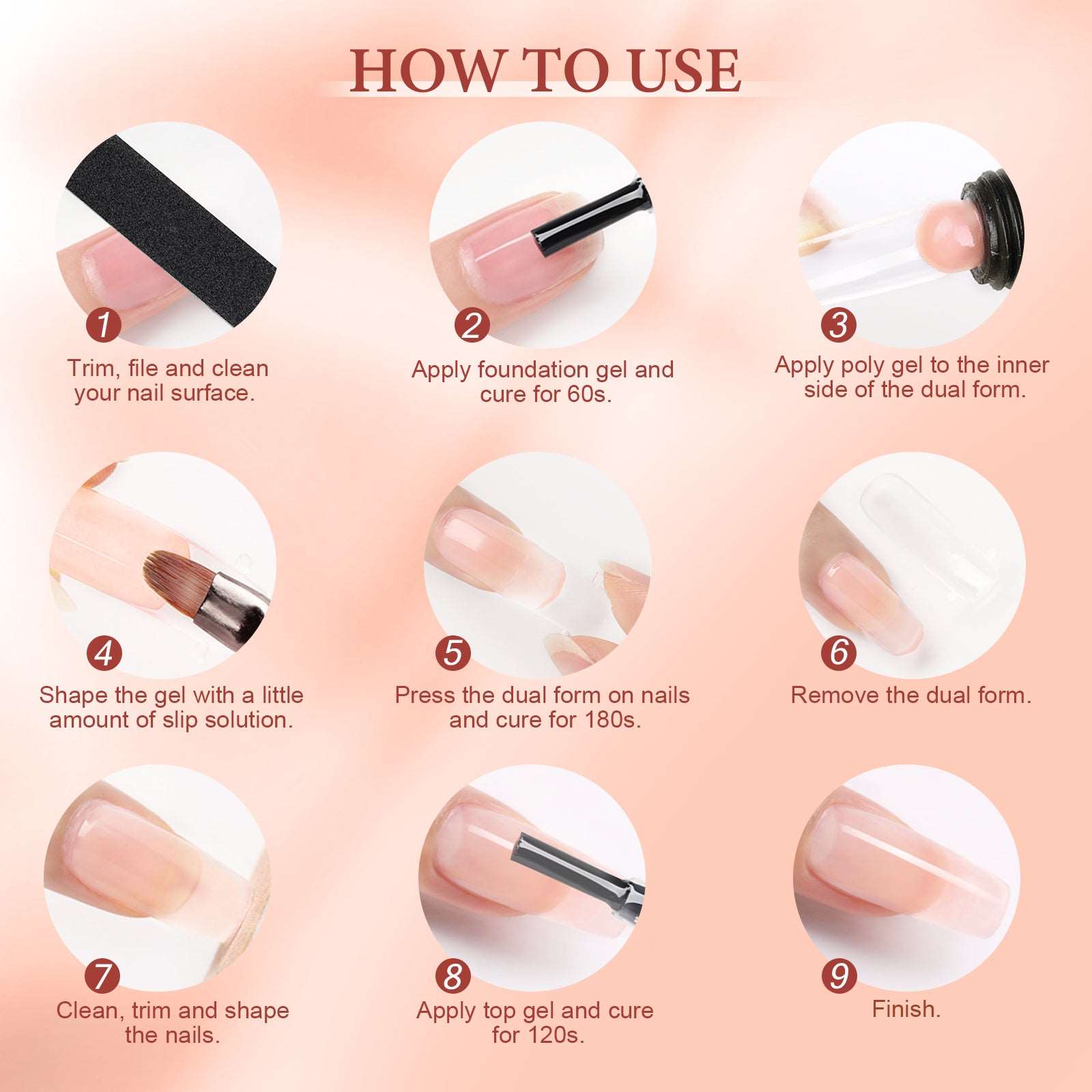how to use All-In-One poly extension gel nail kit