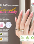 sustainable Medium Almond Ombre French Tip Press On Nails