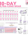 16 sizes pink and white ombre press on nails