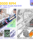 reliable for 30000+ uses acrylic nail drill