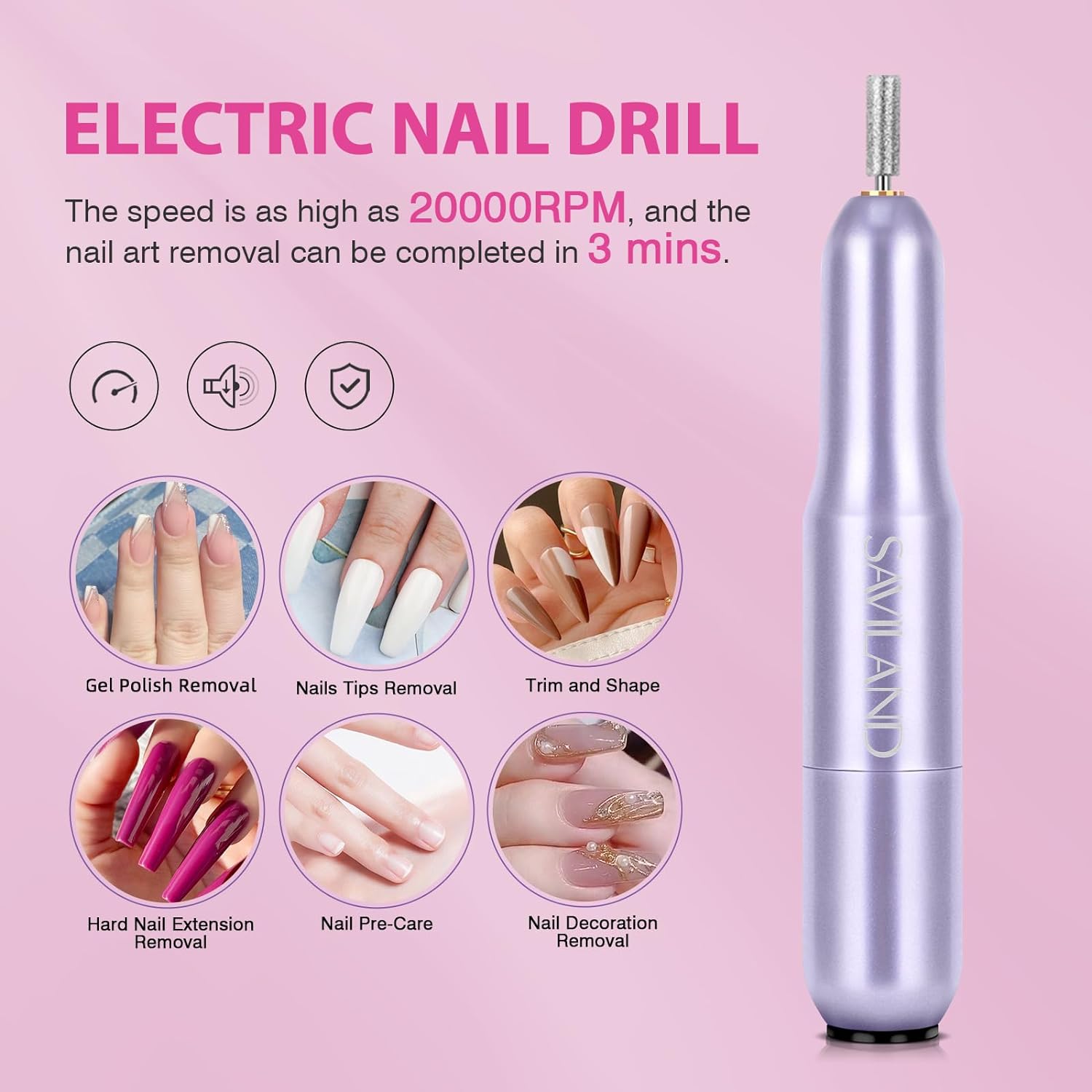 nail drill in the Saviland soft gel nail tips kit