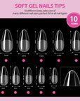 10 sizes soft gel nail tips