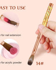 Professional Gold Kolinsky Acrylic Nail Brush Size 14