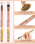 Professional Gold Kolinsky Acrylic Nail Brush Size 14