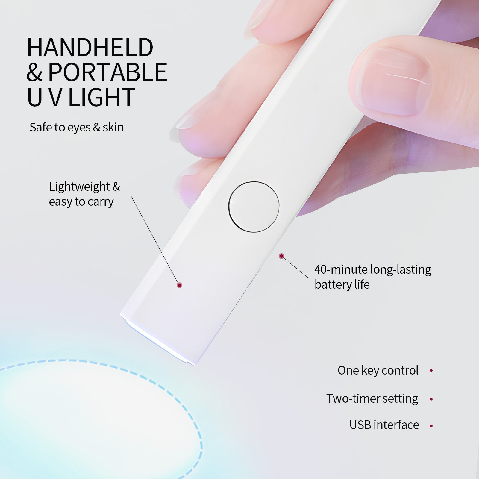 Portable UV Nail Lamp for Fast Gel Nail Curing Anywhere (Ships to US Only)