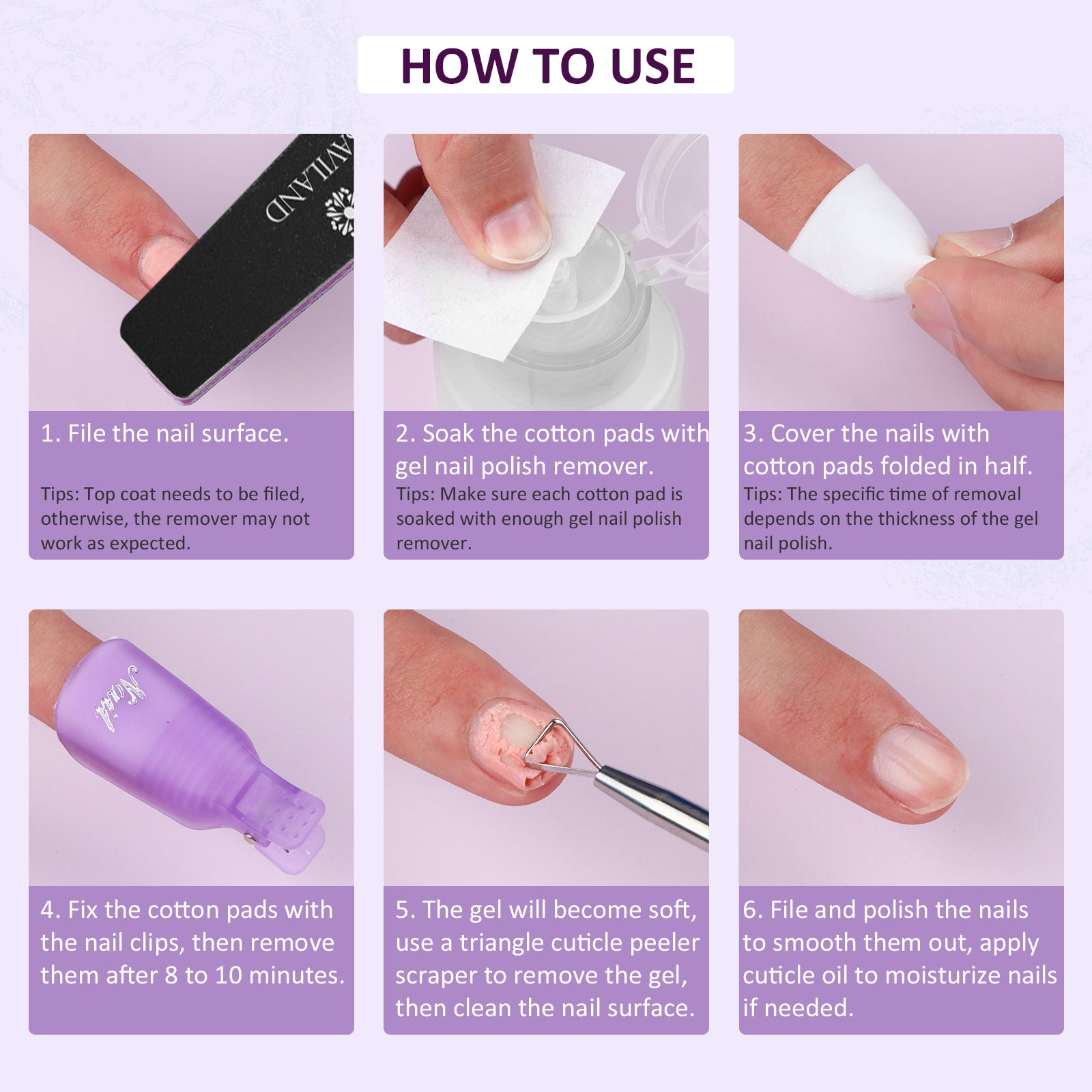 Complete Gel Nail Remover Kit with 500 Cotton Pads (Ships to US Only)