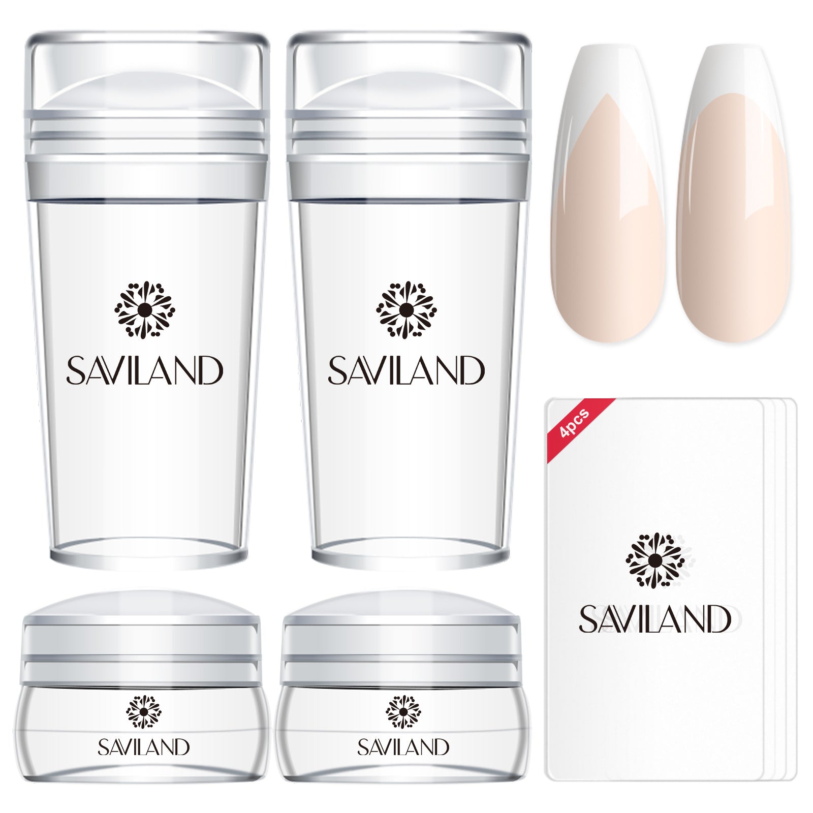 Saviland 4PCS Nail Art Stamper Kit for French Nails