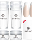 Saviland 4PCS Nail Art Stamper Kit for French Nails