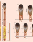 Professional Gold Kolinsky Acrylic Nail Brush Size 14